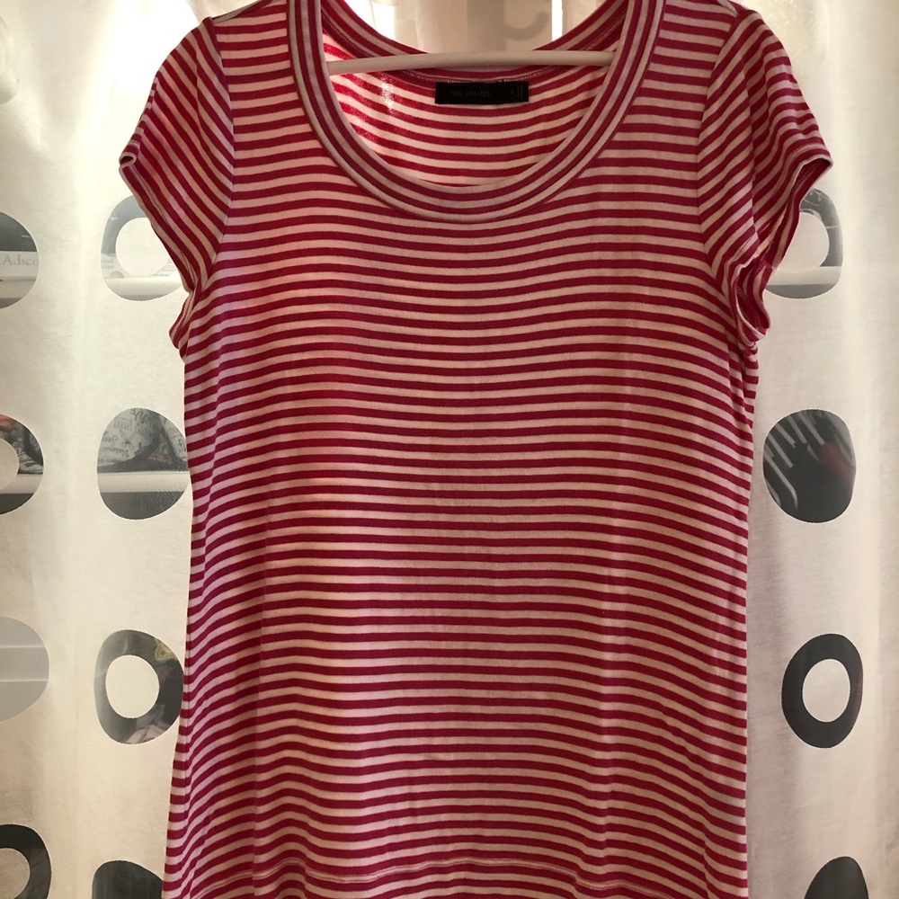 Soft white & pink striped top